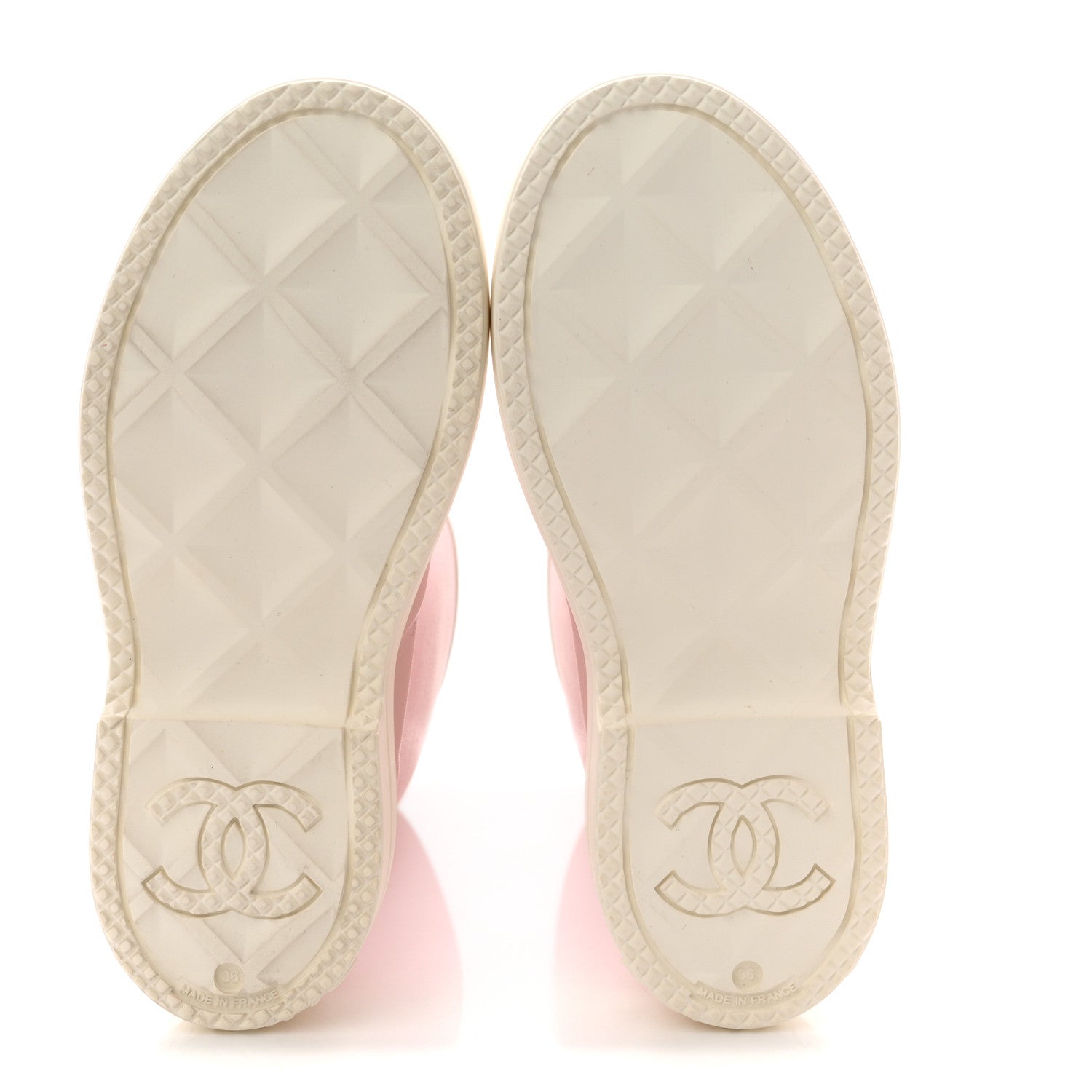 Chanel Caoutchouk CC High Boots 36 Light Pink White 6 of 11