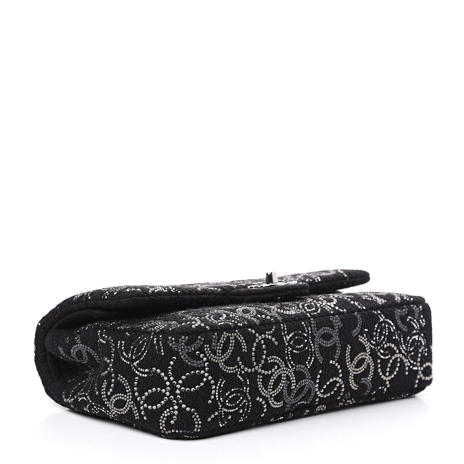 Chanel Tweed Strass Medium Pudong Double Flap Black 3 of 12