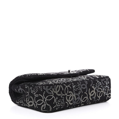 Chanel Tweed Strass Medium Pudong Double Flap Black 3 of 12