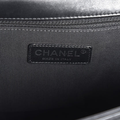 Chanel Calfskin Quilted Checkerboard Trim New Medium Boy Flap Black White 6 of 13