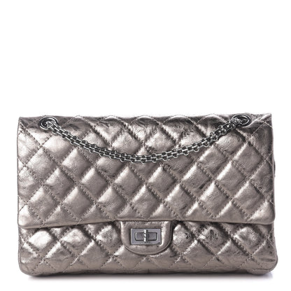 Chanel Metallic Aged Calfskin Quilted 2.55 Reissue 226 Flap Dark Silver 1 of 11