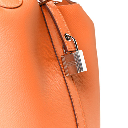 Hermes Epsom Tressage De Cuir Picotin Lock 18 PM Abricot Rose Azalee Gold 5 of 7