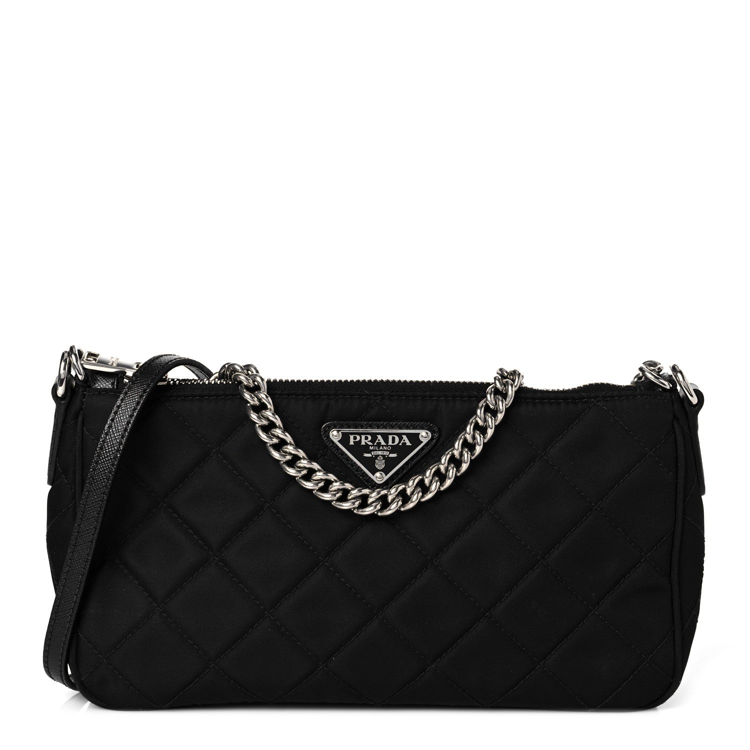 Prada Nylon Tessuto Impuntu Quilted Crossbody Bag Black 1 of 9