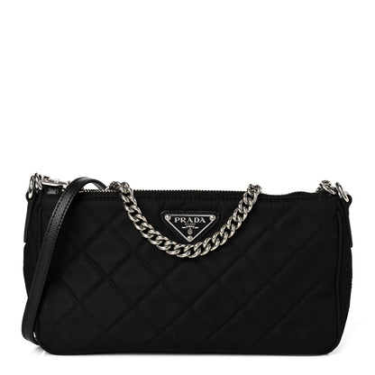 Prada Nylon Tessuto Impuntu Quilted Crossbody Bag Black 1 of 9