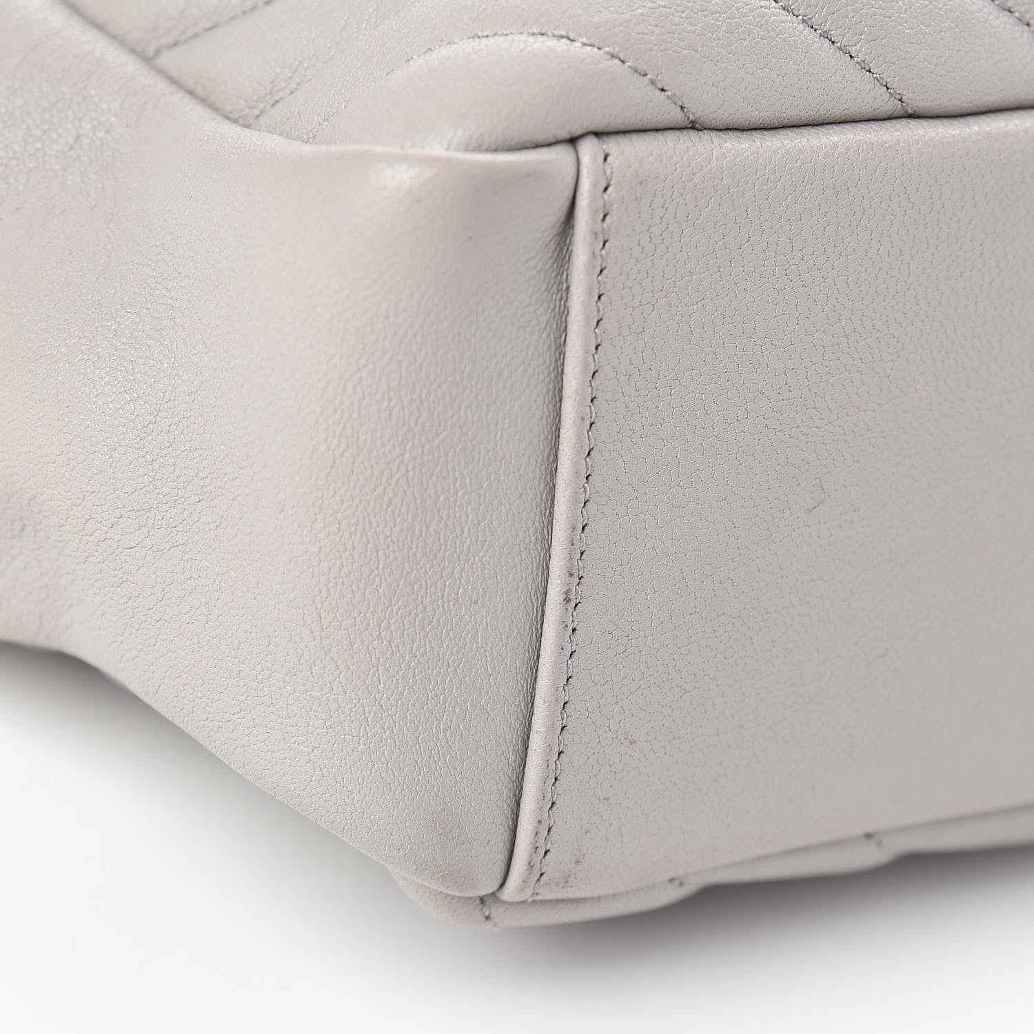 Saint Laurent Sheepskin Matelasse Chevron Monogram Large College Satchel Light Grey 10 of 12
