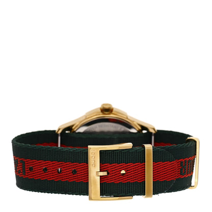 Gucci Stainless Steel Nylon 38mm Le Marche Des Merveilles Bee Quartz Watch Green 3 of 4