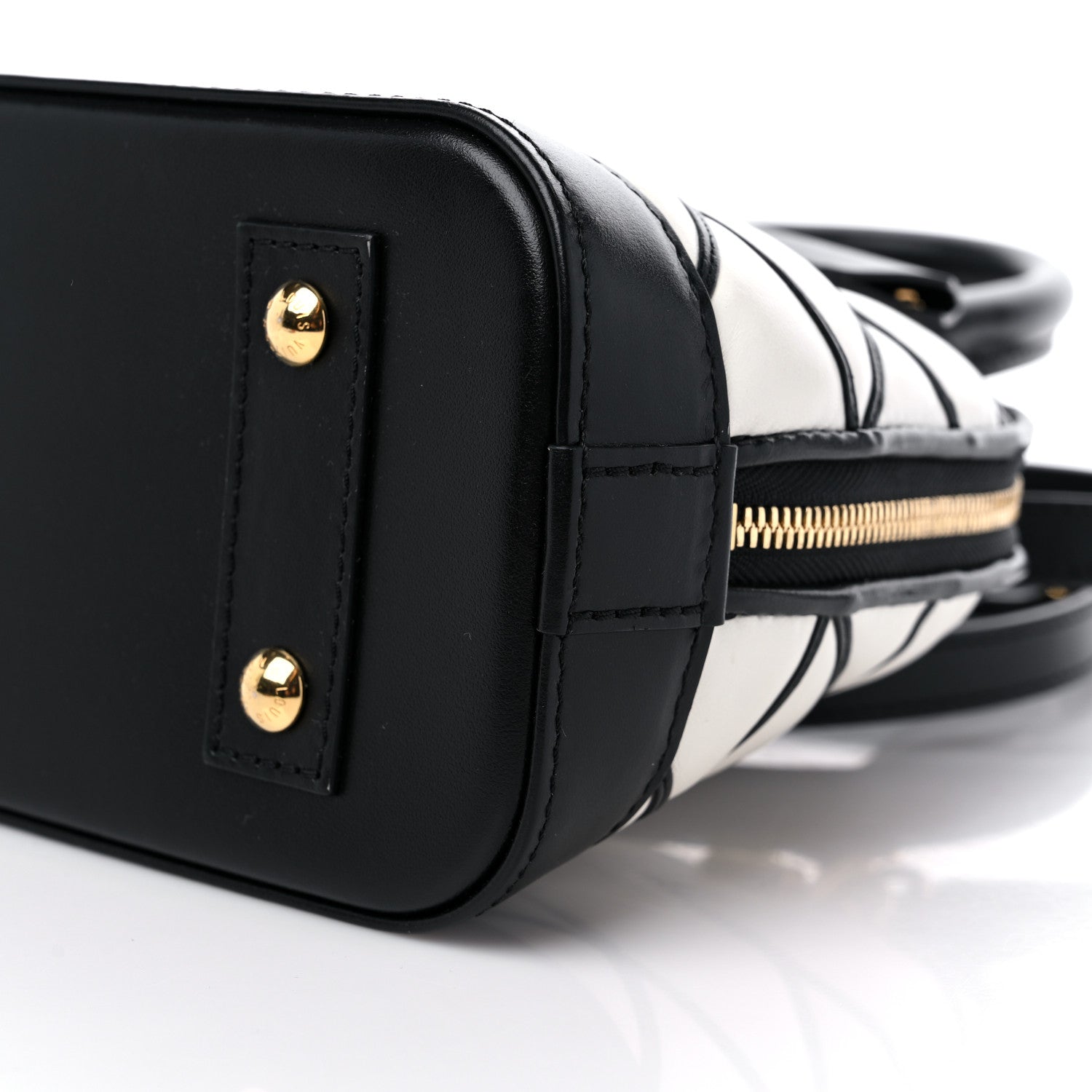 Louis Vuitton Lambskin Malletage Alma BB Black White 9 of 11