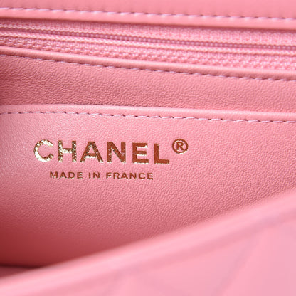 Chanel Lambskin Quilted Mini Rectangular Flap Pink 6 of 10