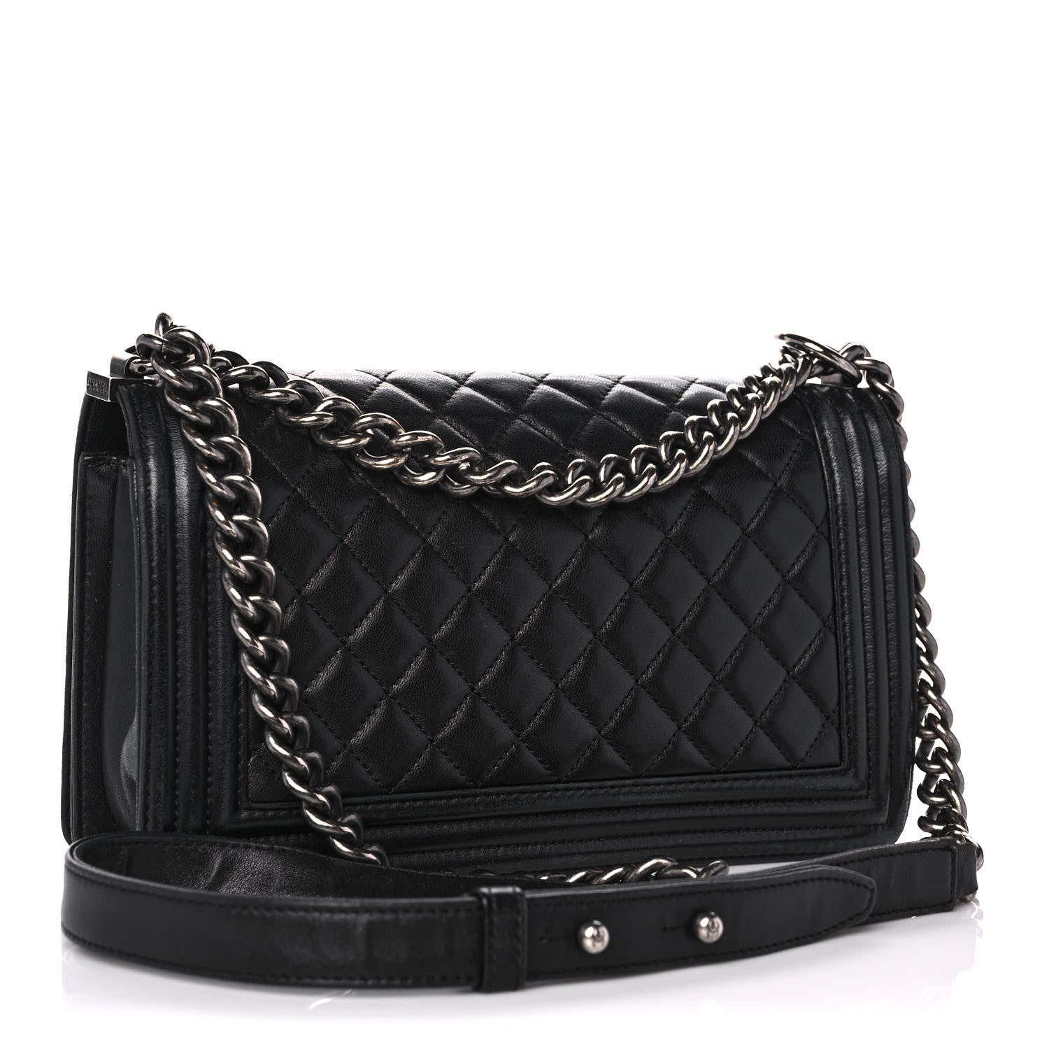 Chanel Lambskin Quilted Medium Boy Flap Black 3 of 15