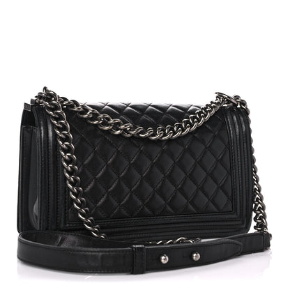 Chanel Lambskin Quilted Medium Boy Flap Black 3 of 15
