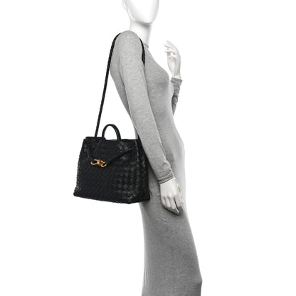 Bottega Veneta Nappa Intrecciato Medium Andiamo Shoulder Bag Black 2 of 9