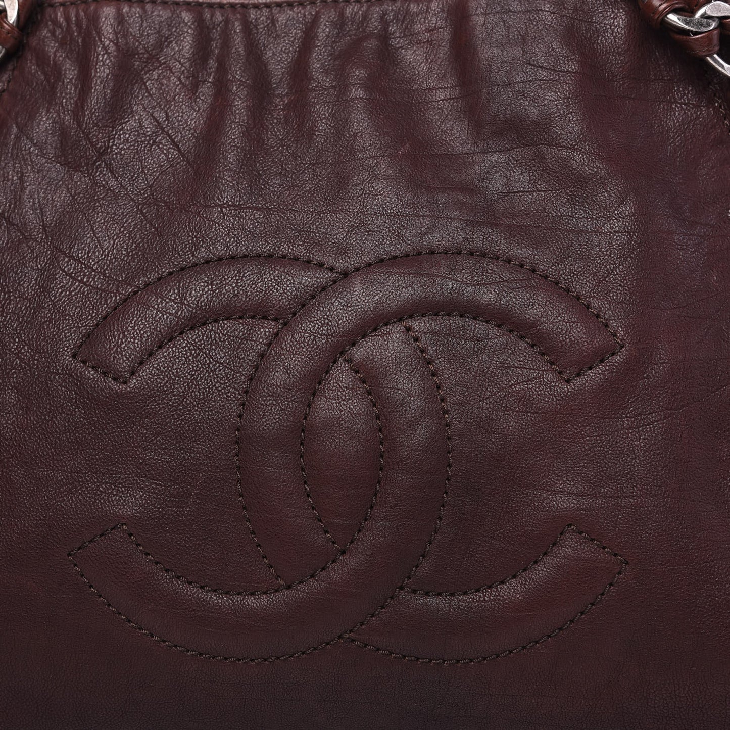 Calfskin East West Modern Chain Tote Brown