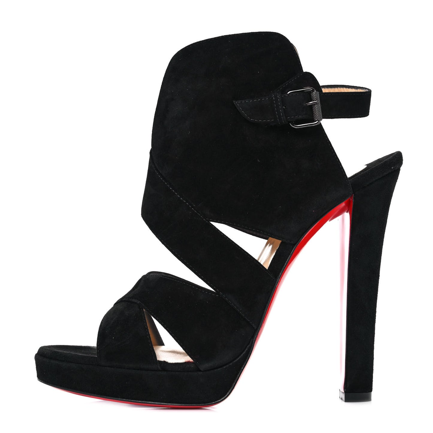 Suede Apron Lili 120 Pumps 40.5 Black