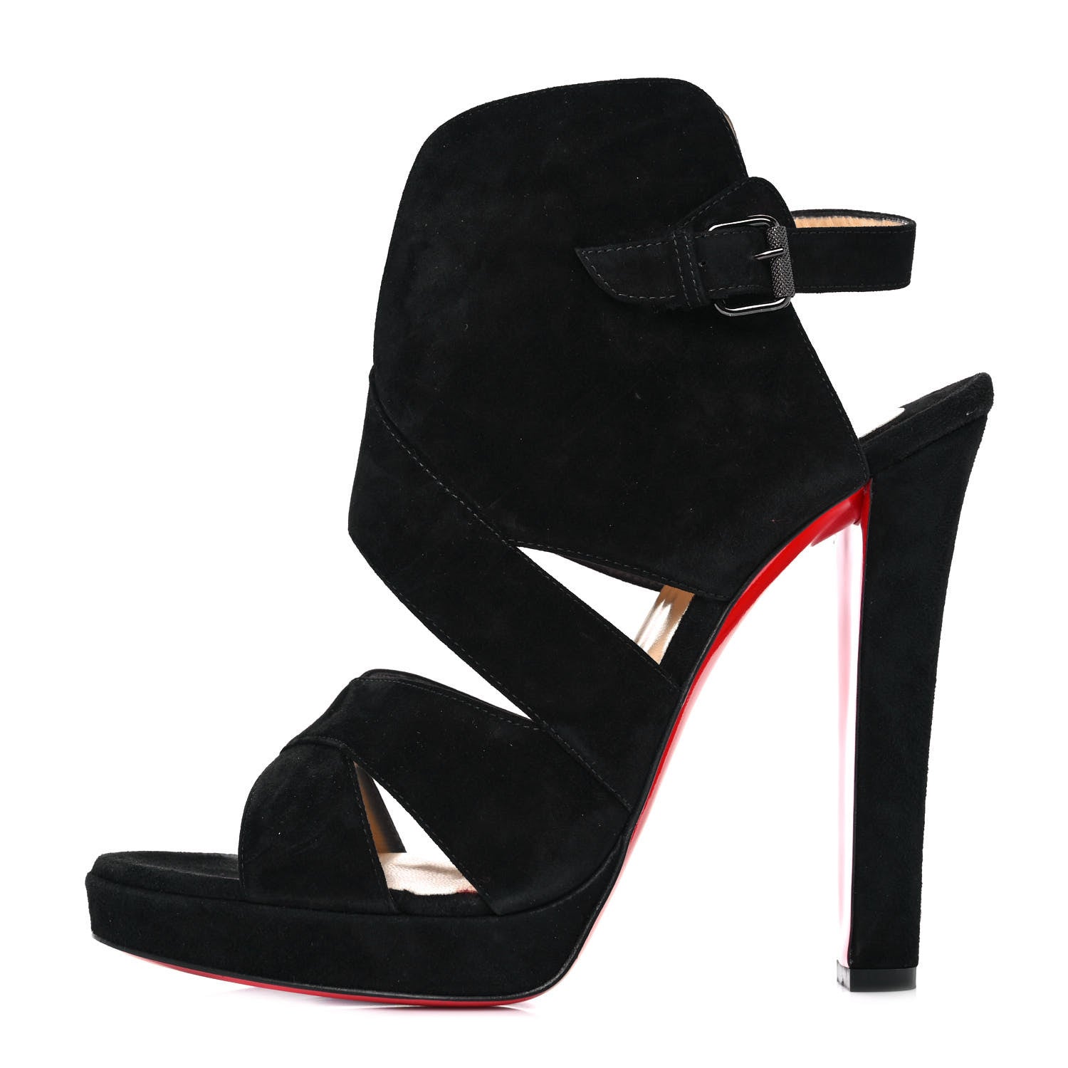 Christian Louboutin Suede Apron Lili 120 Pumps 40.5 Black 1 of 9