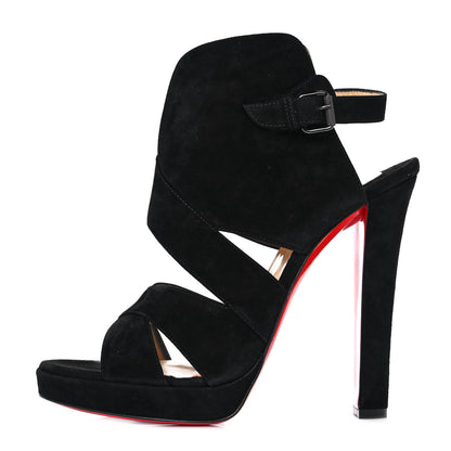Christian Louboutin Suede Apron Lili 120 Pumps 40.5 Black 1 of 9