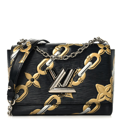 Louis Vuitton Epi Chain Flower Twist Shoulder Bag MM Black 1 of 13