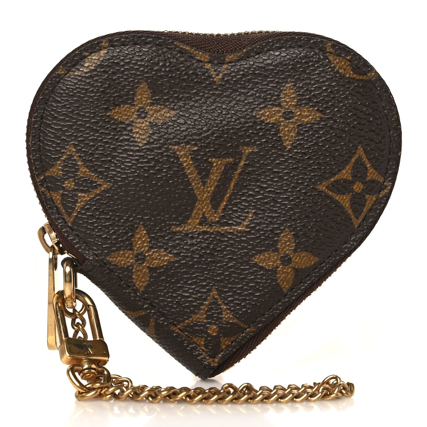 Monogram Leopard Coeur Heart Coin Purse Blanc Corail