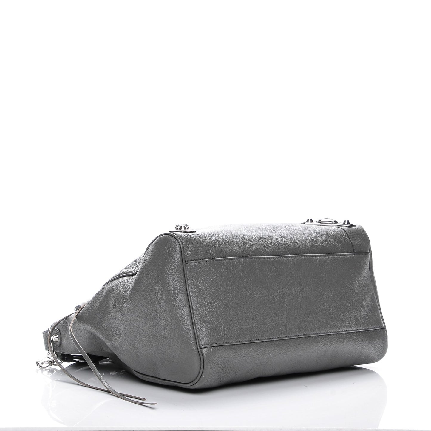 Chevre Silver Metallic Edge Hardware Velo Gris Acier