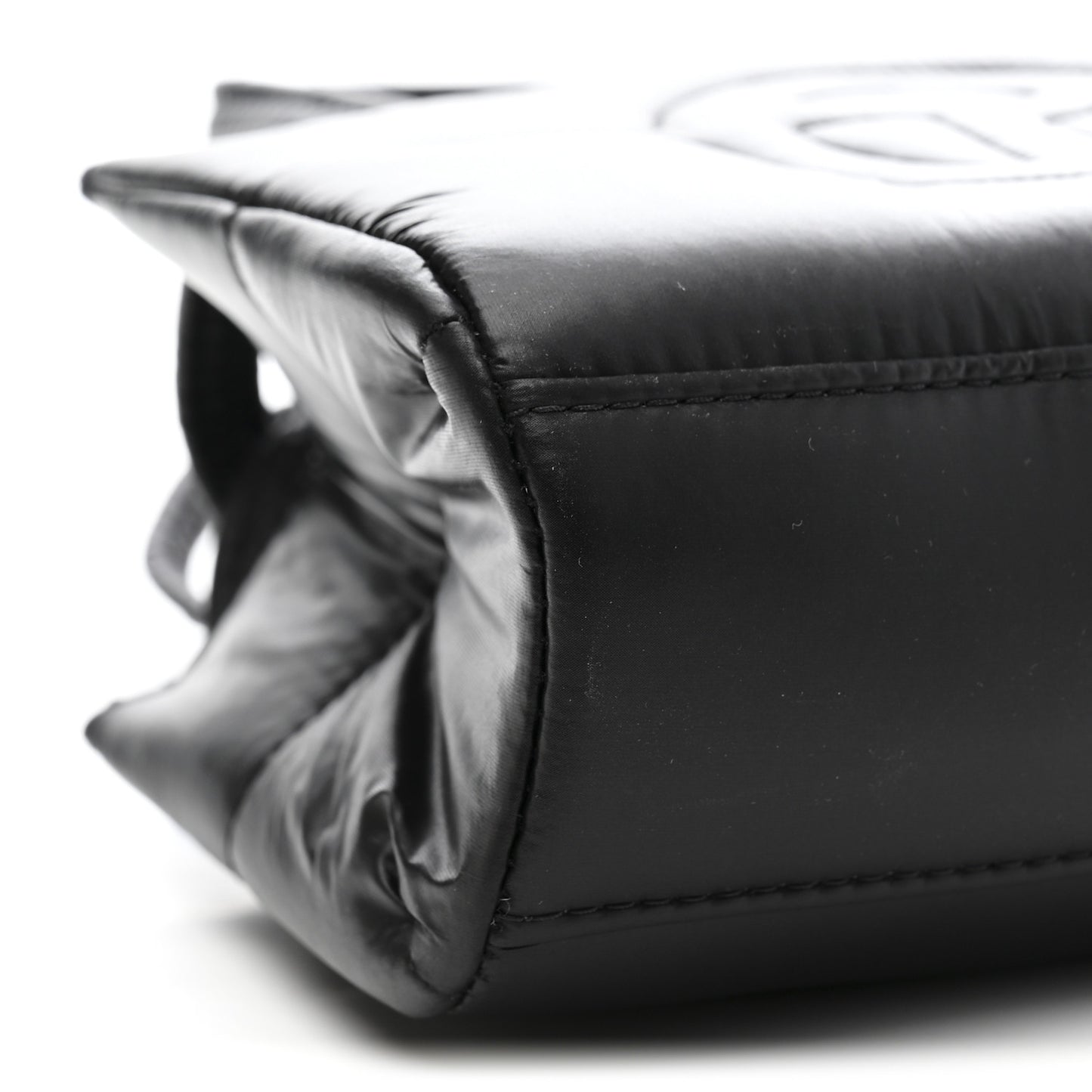 Nylon Small Puff Shopping Bag Black