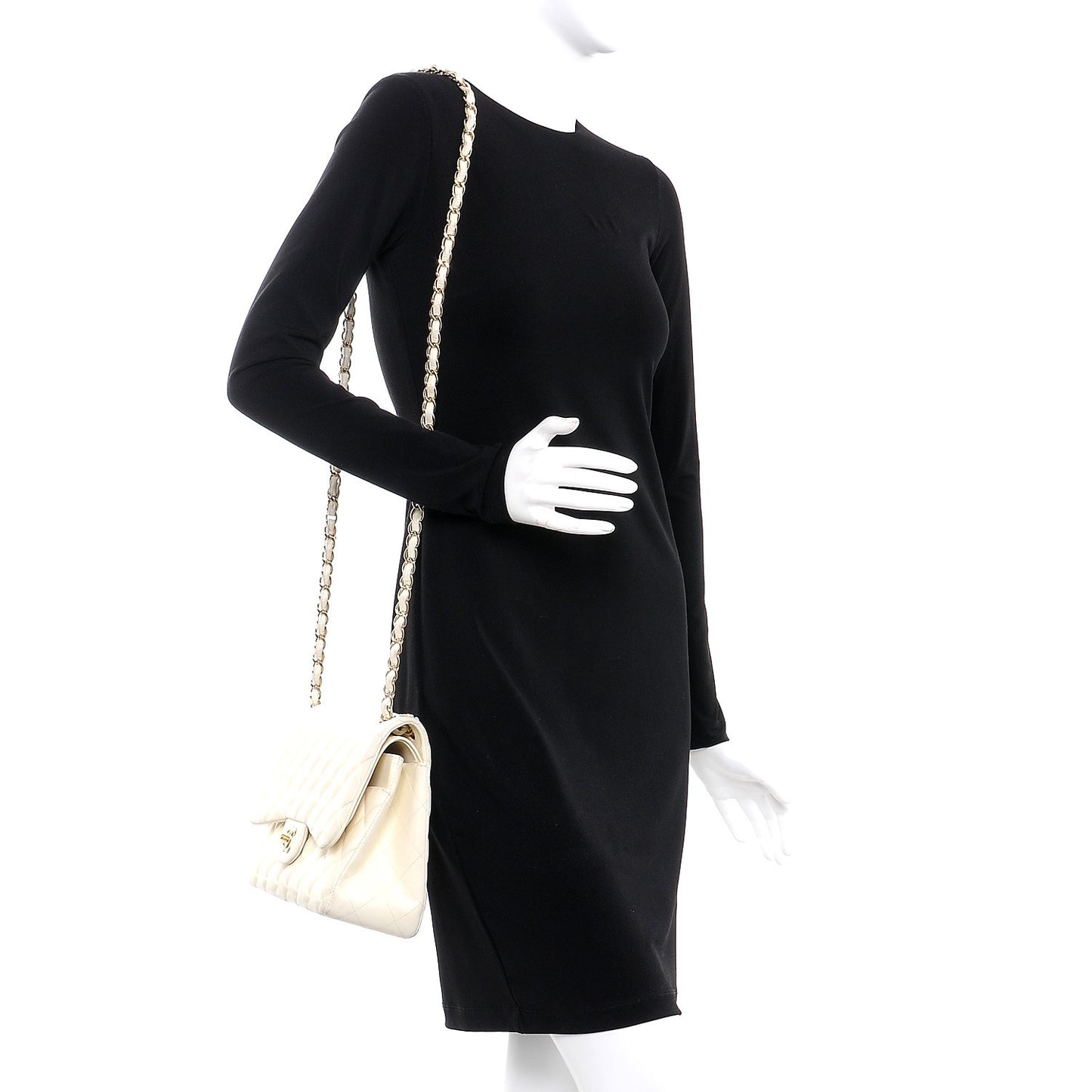 Lambskin Quilted Jumbo Double Flap Bag White