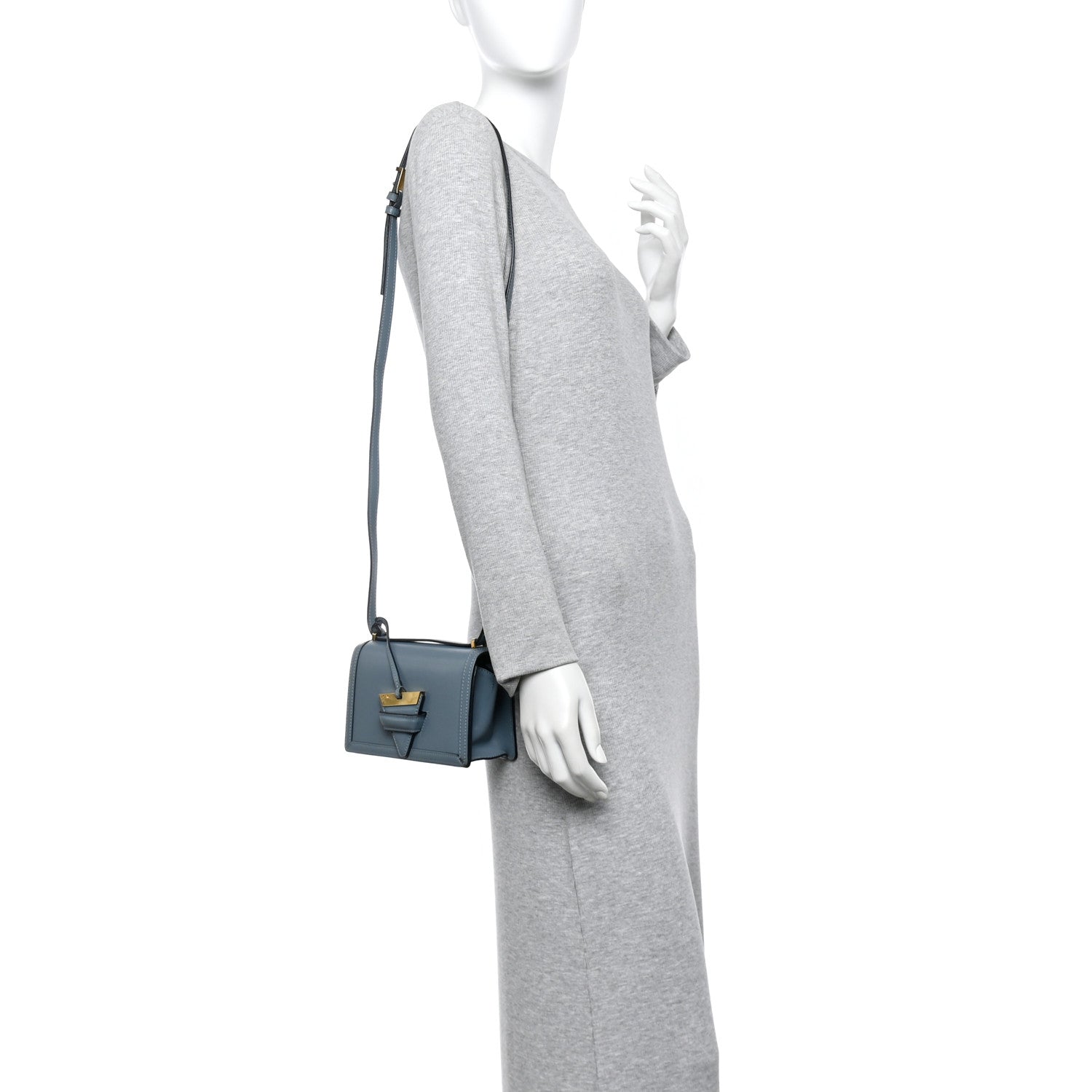 Loewe Calfskin Mini Barcelona Shoulder Bag Stone Blue 2 of 15