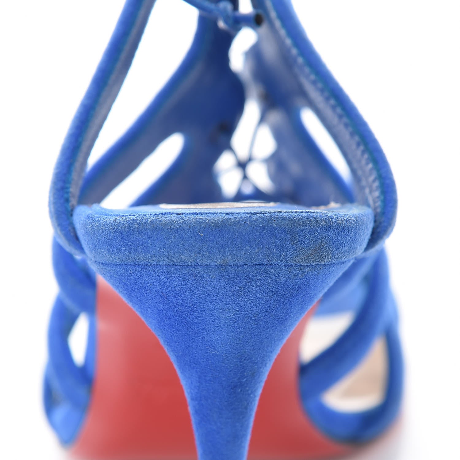 Christian Louboutin Suede Amazoulo 100 Lace Up Sandals 35 Electric 15 of 16