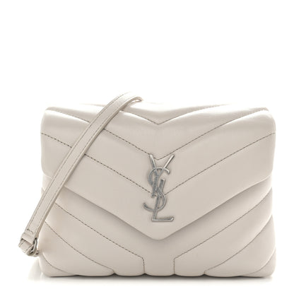 Saint Laurent Calfskin Y Quilted Monogram Toy Loulou Crossbody Bag Crema Soft 1 of 12