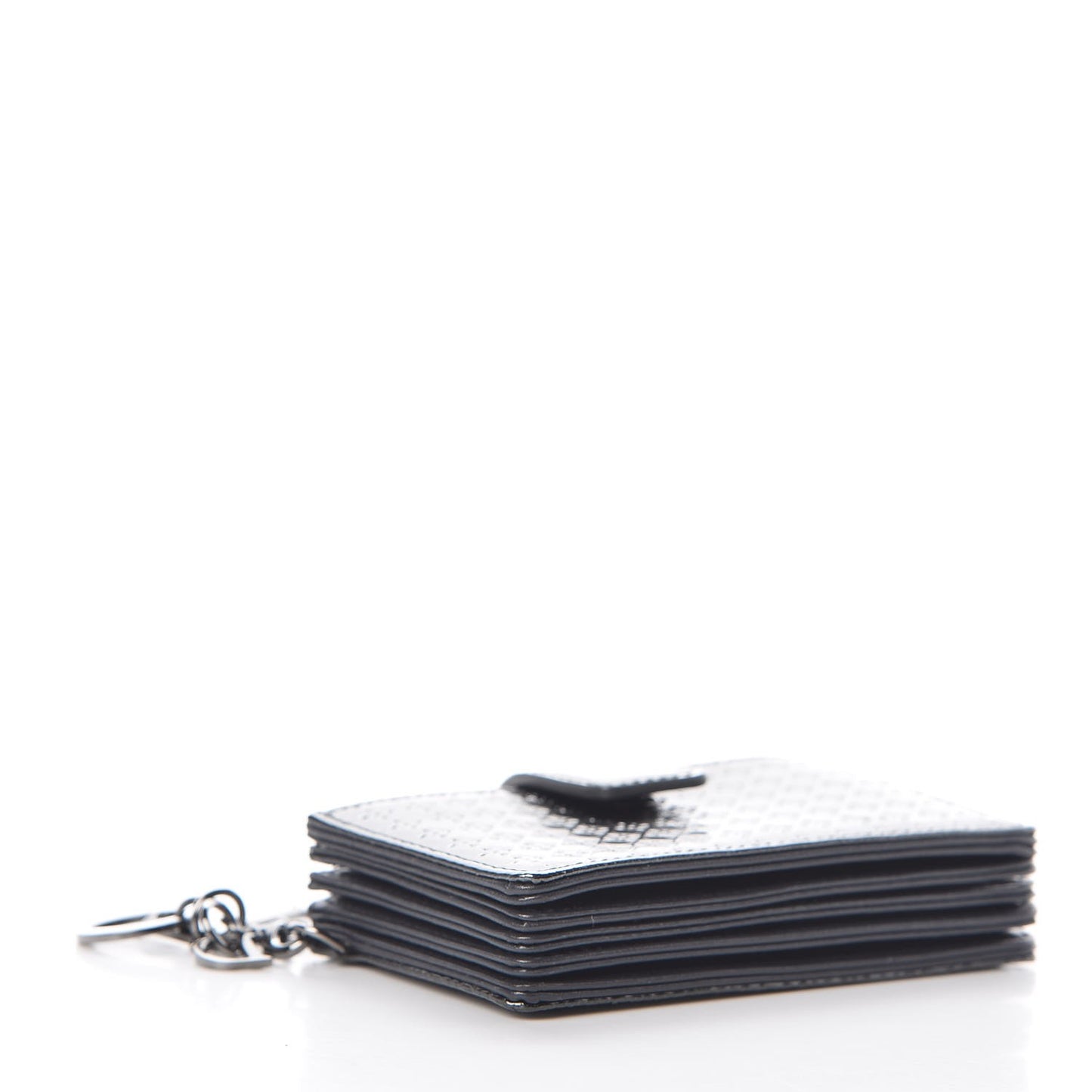 Metallic Patent Micro-Cannage Lady Dior 5-Gusset Card Holder Onyx Black