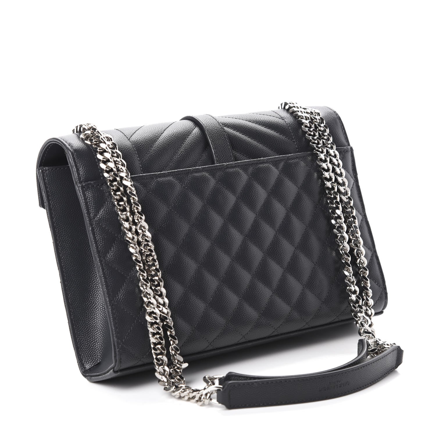Saint Laurent Grain De Poudre Textured Mixed Matelasse Medium Triquilt Monogram Satchel Dark Smoke 3 of 10