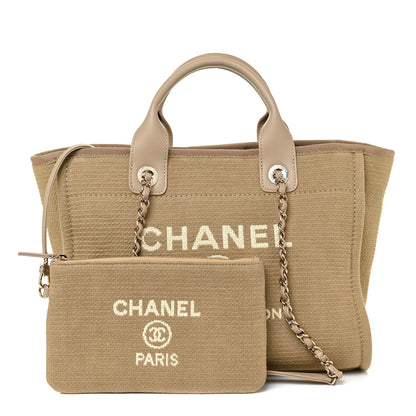 Chanel Mixed Fibers Small Deauville Tote Beige 2 of 12