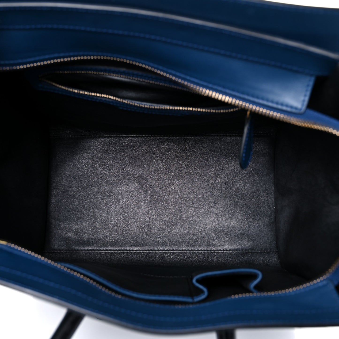 Smooth Calfskin Mini Bi-Color Luggage Ocean Blue
