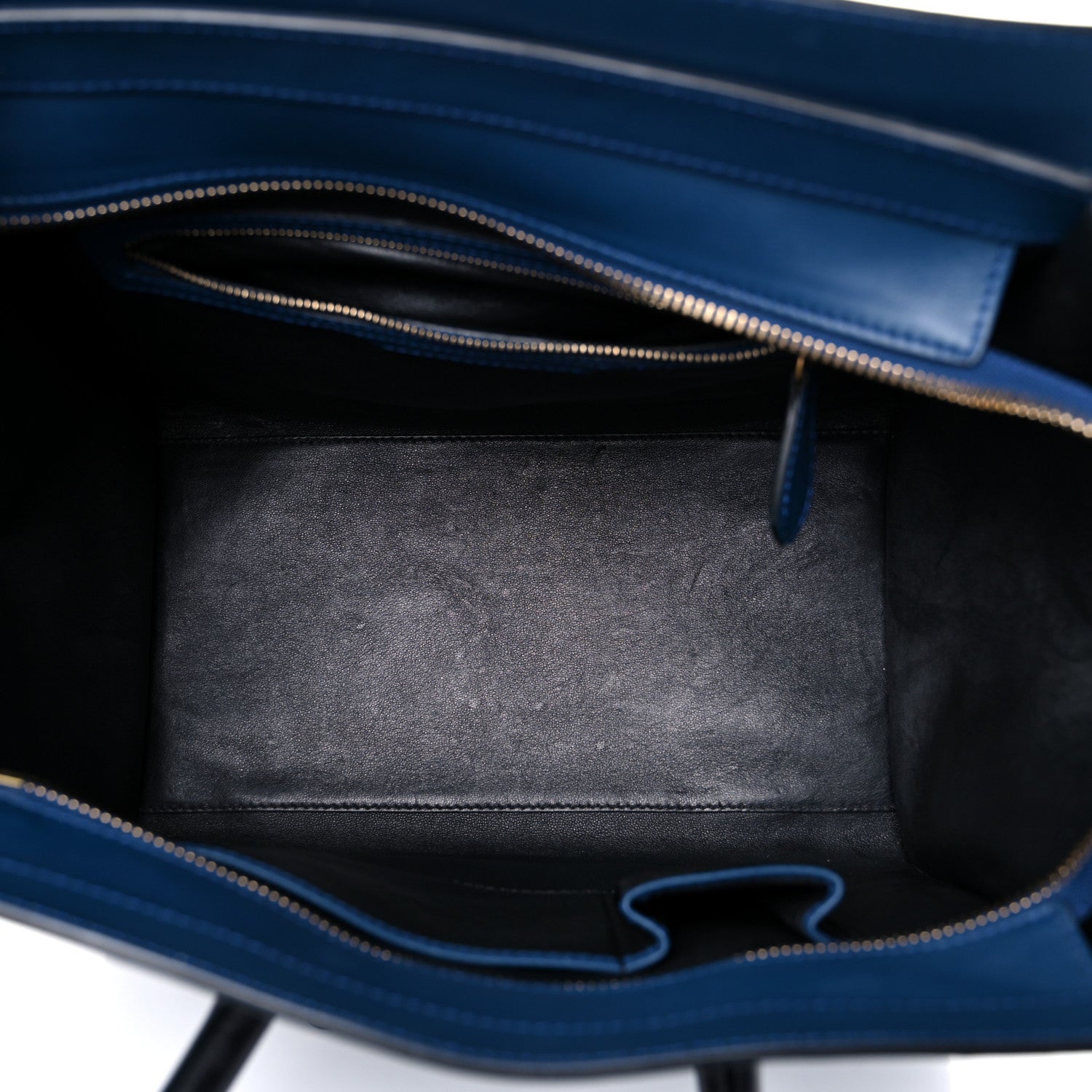 Celine Smooth Calfskin Mini Bi-Color Luggage Ocean Blue 4 of 19