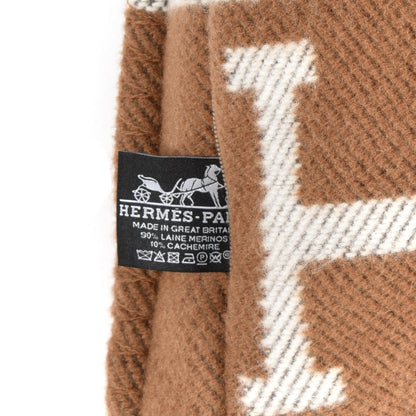 Hermes Wool Cashmere Avalon Pillow PM Ecru Camel 3 of 3