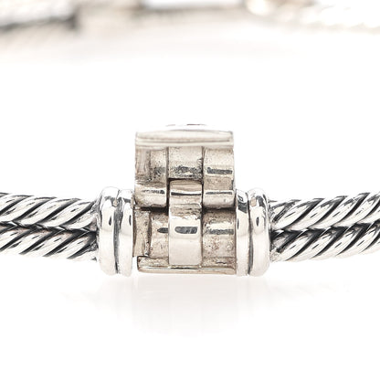 David Yurman Sterling Silver Pave Pink Sapphire 7mm Mini Loop Labyrinth Bracelet 4 of 5