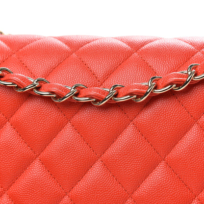 Chanel Caviar Quilted Jumbo Double Flap Red 9 of 11