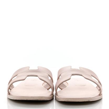 Hermes Box Calfskin Oran Sandals 41.5 Rose Pale 2 of 10