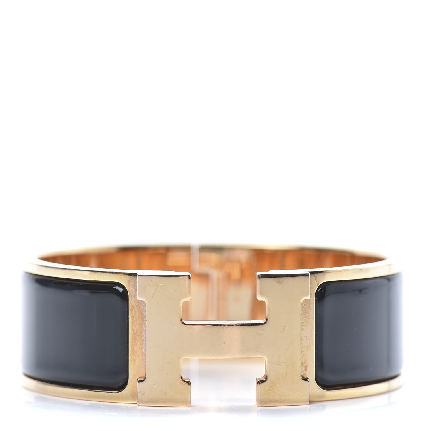 Hermes Enamel Wide Clic Clac H Bracelet PM Black 1 of 6