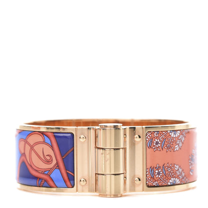 Hermes Enamel Printed Wide Coup De Fouet Au Bloc Hinged Bracelet M Rayon 1 of 7
