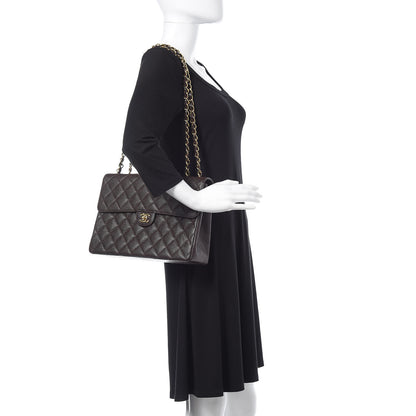 Chanel Caviar Quilted Jumbo Single Flap Brown 2 of 12