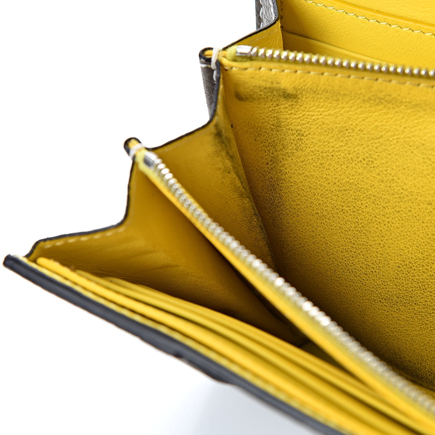 Celine Drummed Calfskin Large Multifunction Flap Wallet Souris 10 of 10