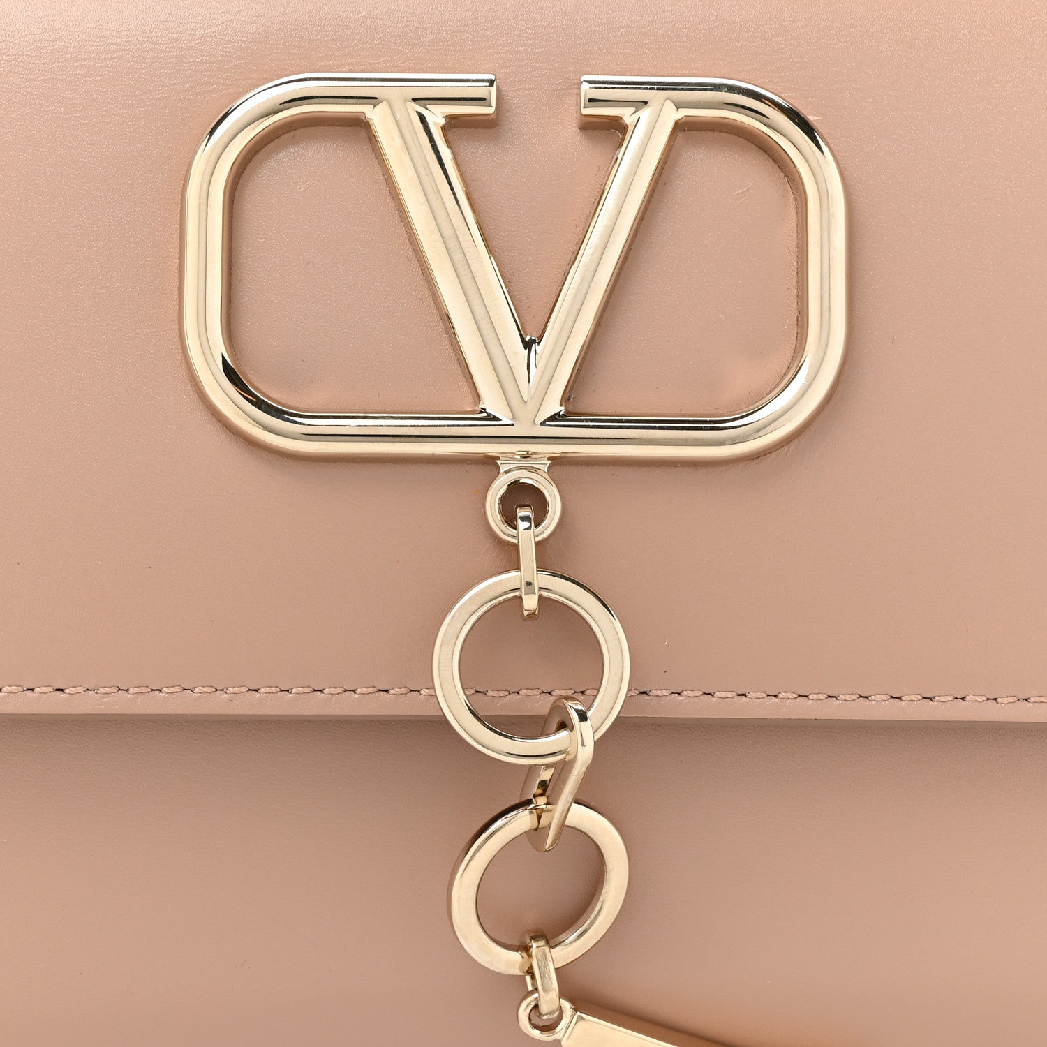 Valentino Garavani Calfskin VCase Chain Wallet Rose Cannelle 7 of 10