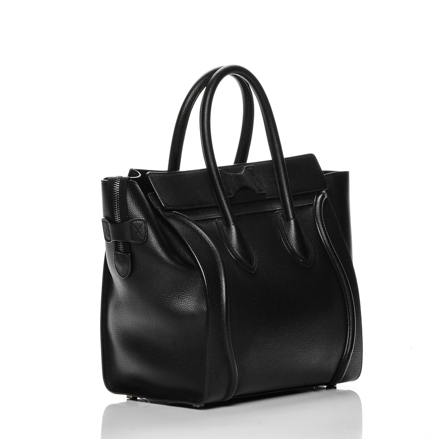 Celine Drummed Calfskin Mini Luggage Black 3 of 7