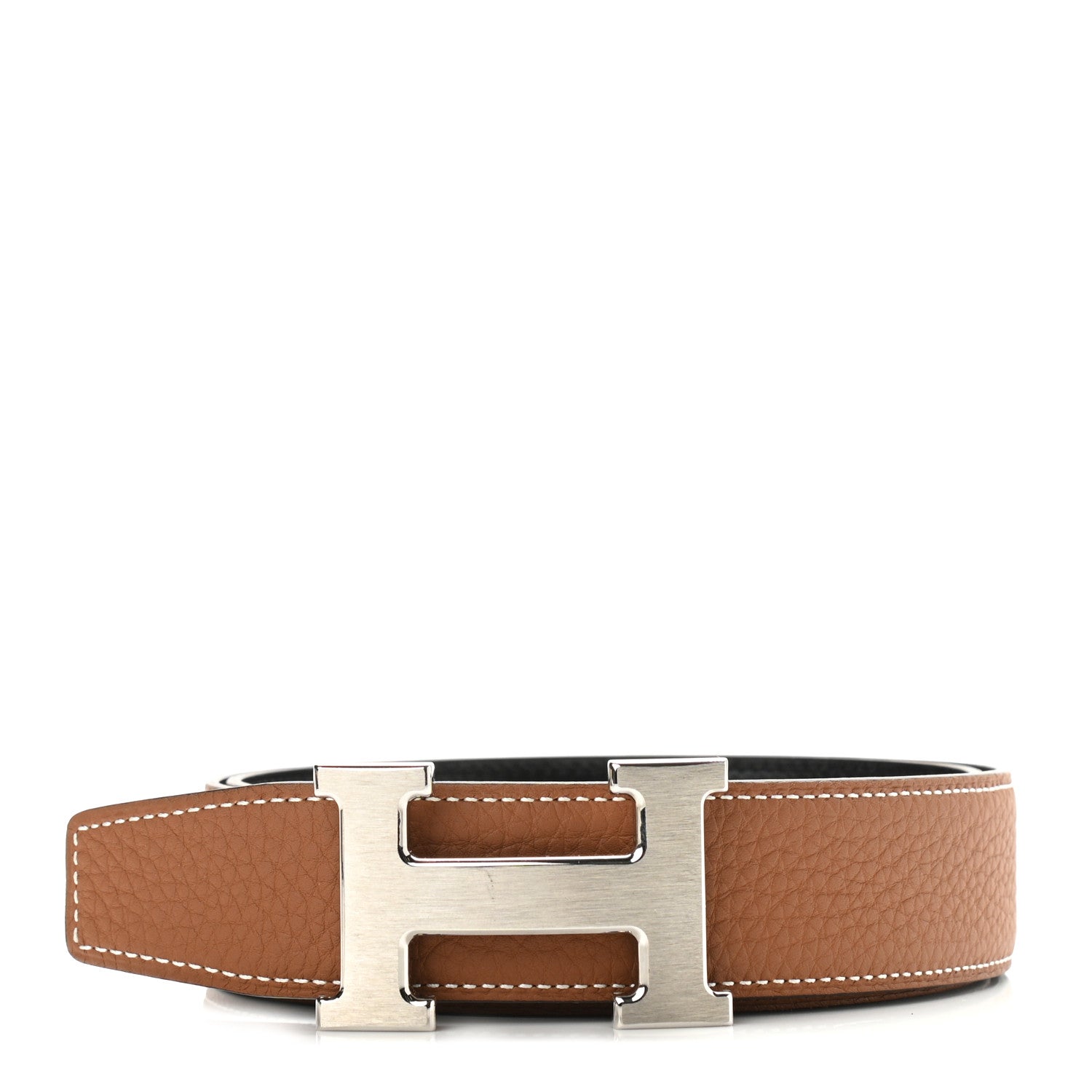 Hermes Swift Togo 32mm H Belt 80 Black Gold 1 of 5
