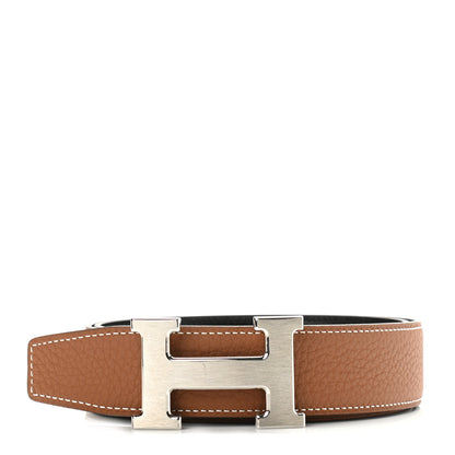 Hermes Swift Togo 32mm H Belt 80 Black Gold 1 of 5