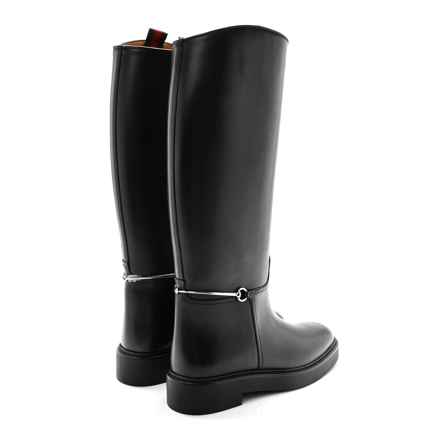 Gucci Marot Lux Michelangelo Slim Horsebit Riding Boots 37.5 Black 5 of 10