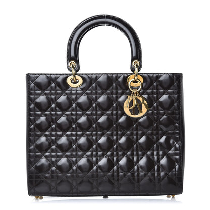 Christian Dior Patent Cannage Large Lady Dior Brown 1 of 8