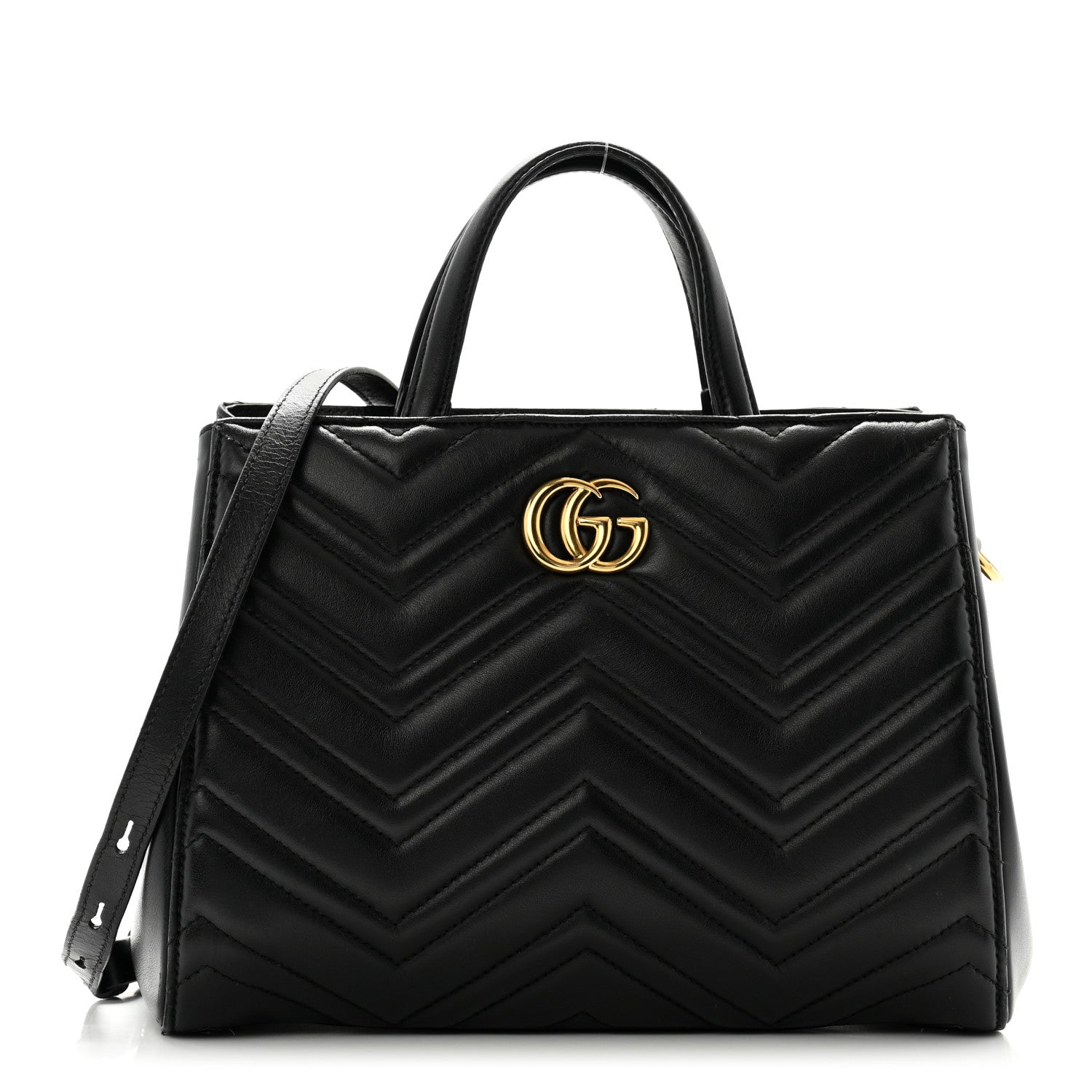 Gucci Calfskin Matelasse Small GG Marmont Tote Black 1 of 15