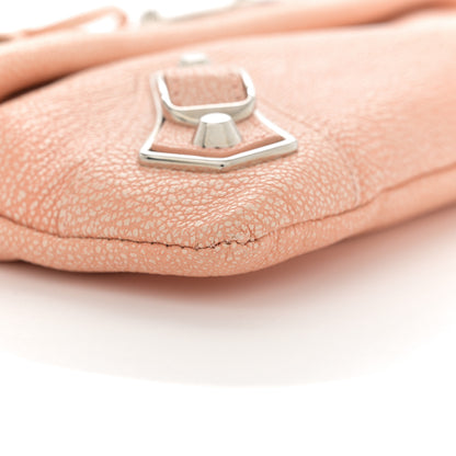 Balenciaga Chevre Silver Metallic Edge Hardware Envelope Clutch Rose Corail 10 of 14