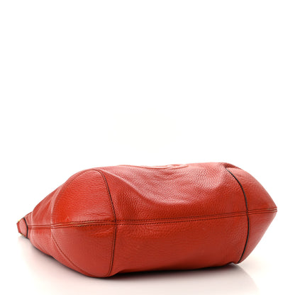 Gucci Pebbled Calfskin Medium Soho Chain Hobo Red 4 of 11