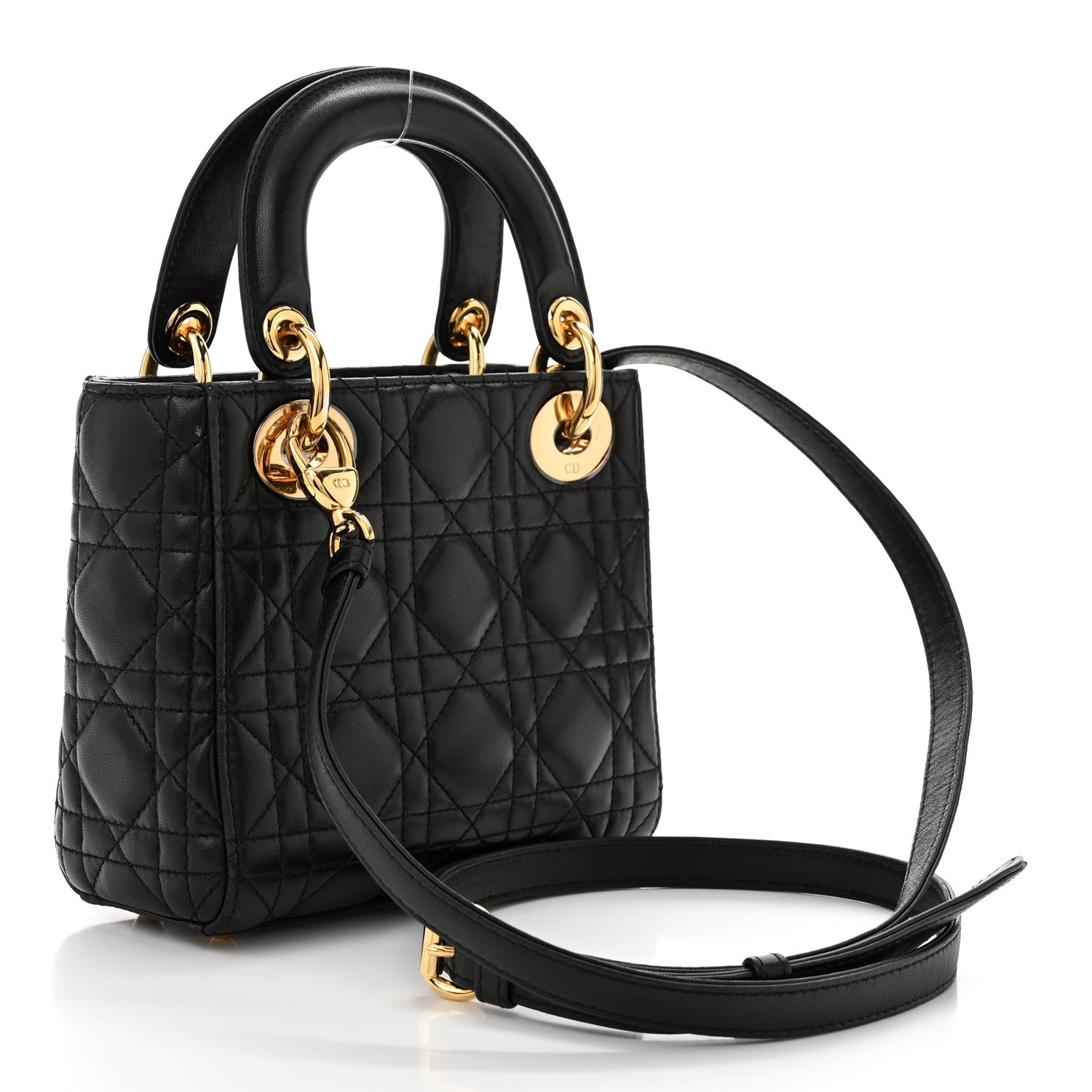 Christian Dior Lambskin Cannage Mini Lady Dior Black 3 of 11